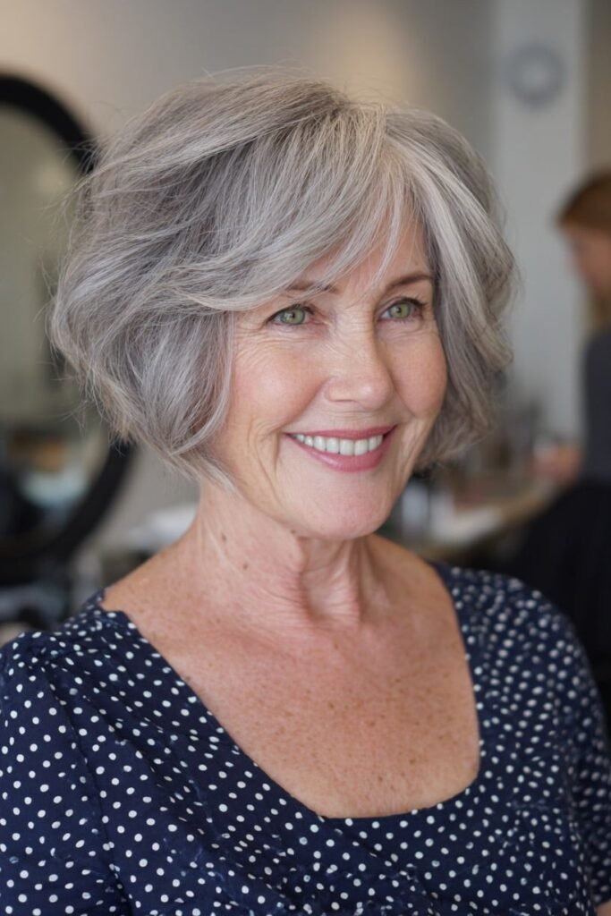 Voluminous Layered Bob with Soft Waves