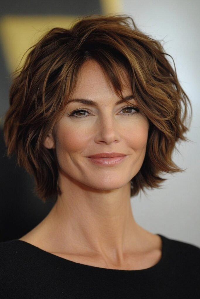 Voluminous Layered Bob with Soft Waves