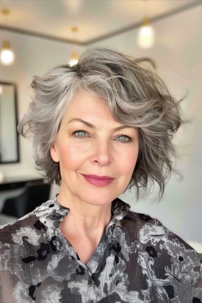 Voluminous Layered Bob with Soft Waves