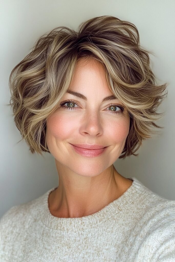 Voluminous Layered Bob with Wispy Side Bangs