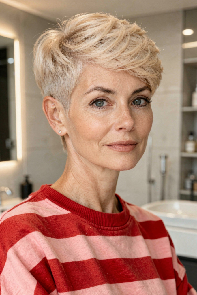 Voluminous Layered Pixie Cut with Soft Crown Lift