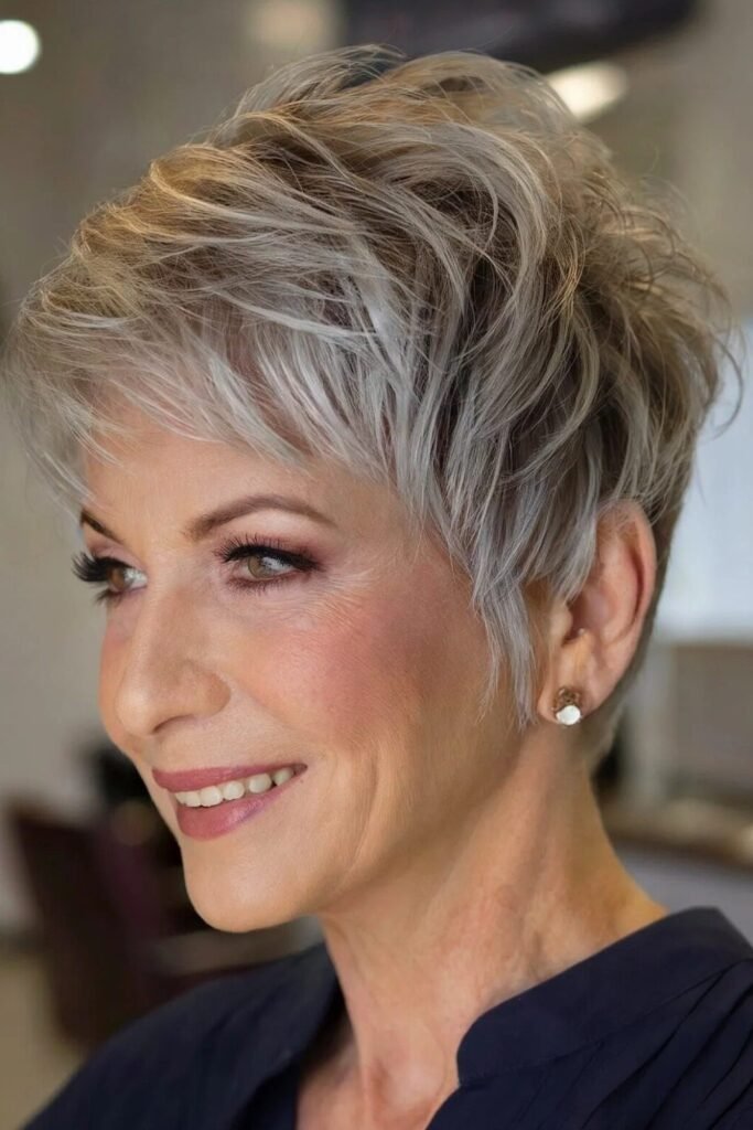 Voluminous Layered Pixie with Feathered Texture