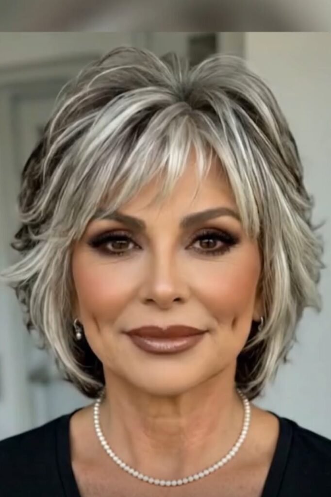 Voluminous Layered Shag Bob with Bangs