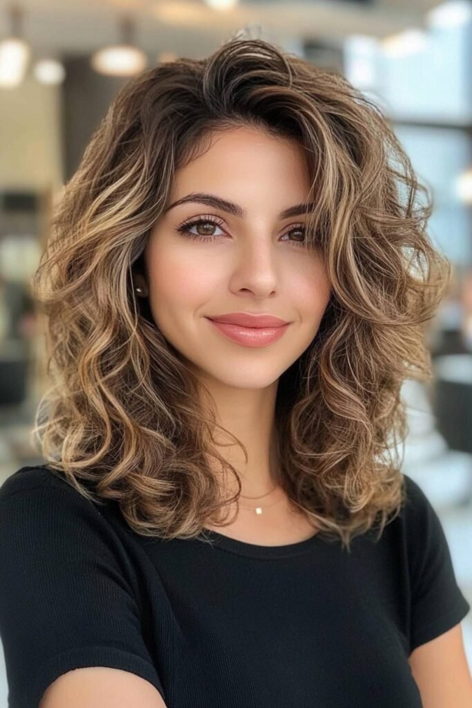Voluminous Layered Waves with Face-Framing Highlights