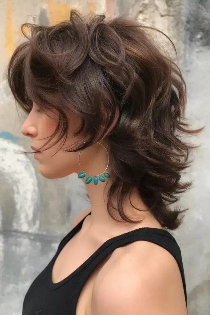 Voluminous Layered Wolf with Warm Brown Tones