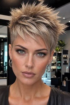 Voluminous Spiky Pixie Cut with Piecey Texture