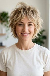Voluminous Textured Bob with Messy Waves