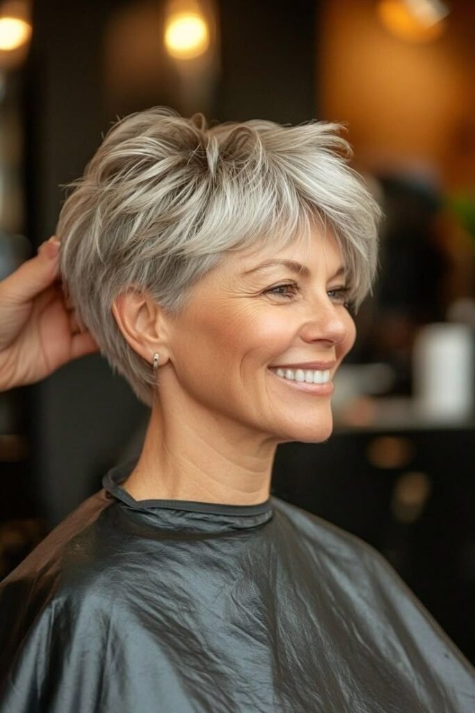 Voluminous Textured Pixie Cut with Feathered Layers
