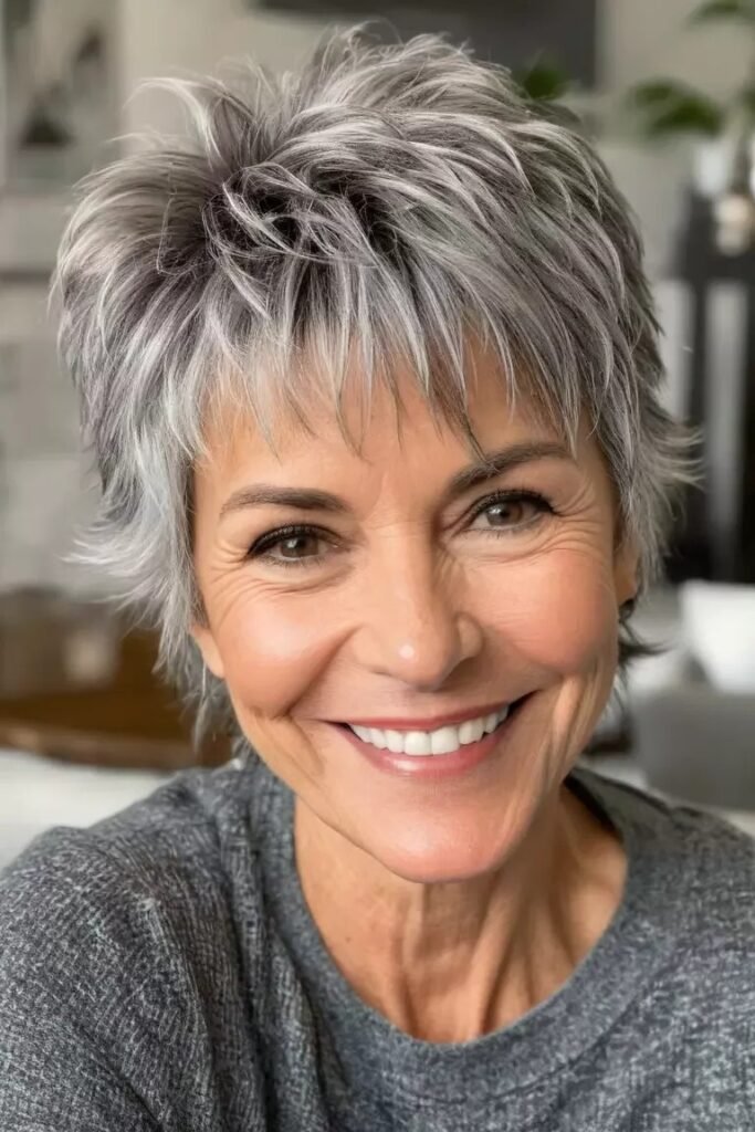 Voluminous Textured Pixie Cut with Tousled Layers