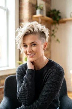Voluminous Tousled Pixie Cut with Undercut