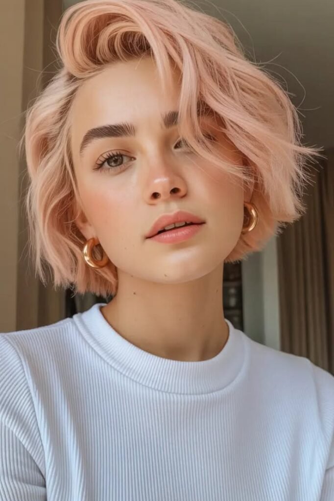 Voluminous Wavy Bob with Side-Swept Volume