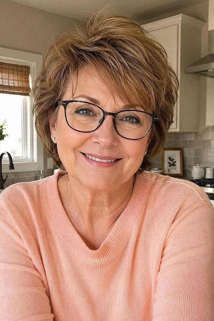 Warm Layered Brown Bob with Soft Volume