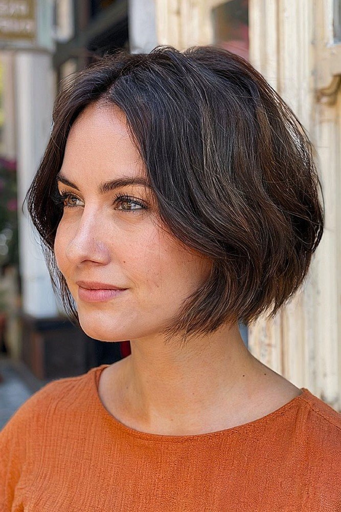 Wavy Bob with Center Parting