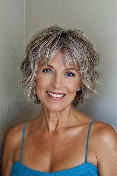 Wavy Layered Bob with Highlights