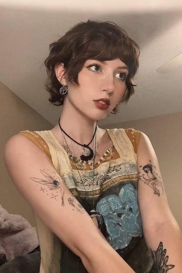 Wavy Short Bob with Soft Bangs