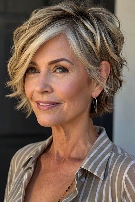 Wavy Textured Bob with Face-Framing Layers