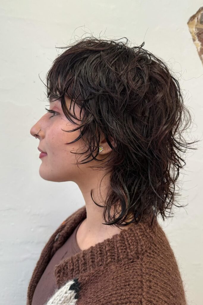 Wet-Look Textured Shag with Soft Layers