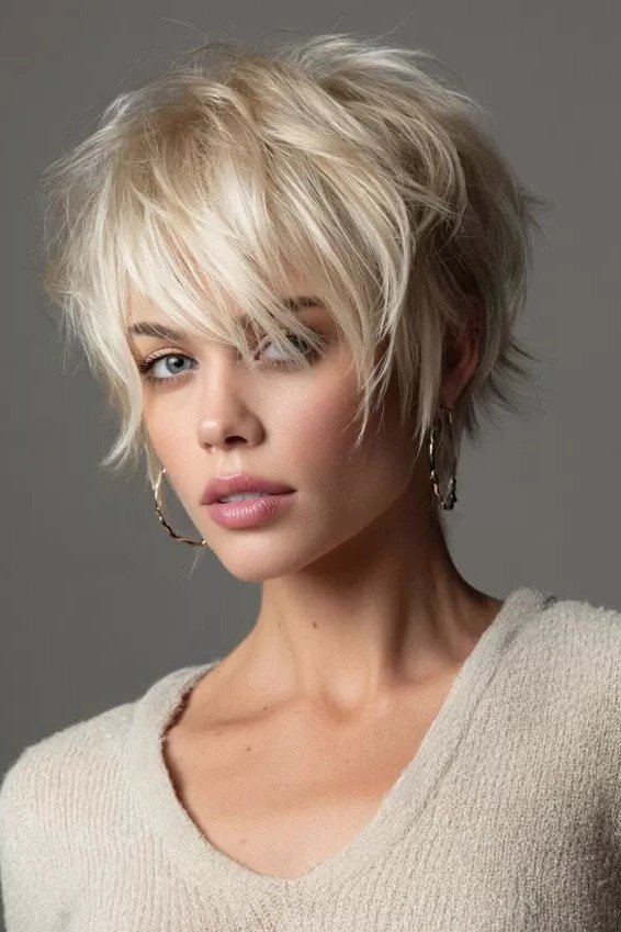 Wispy Textured Blonde Pixie
