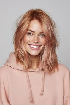 Tousled Bob with Soft Curtain Bangs