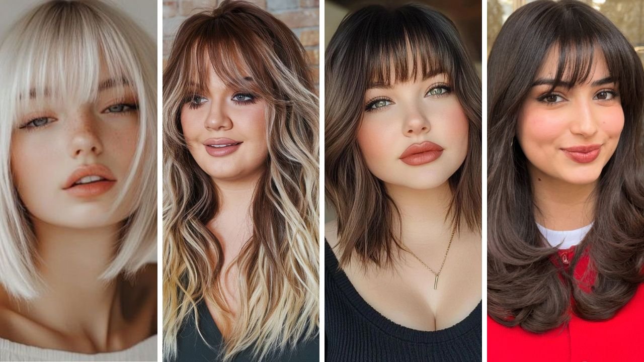 20 Bangs Hairstyles for Round Face That Flatter and Slim Your Features