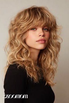 Blonde Shag Cut with Textured Bangs