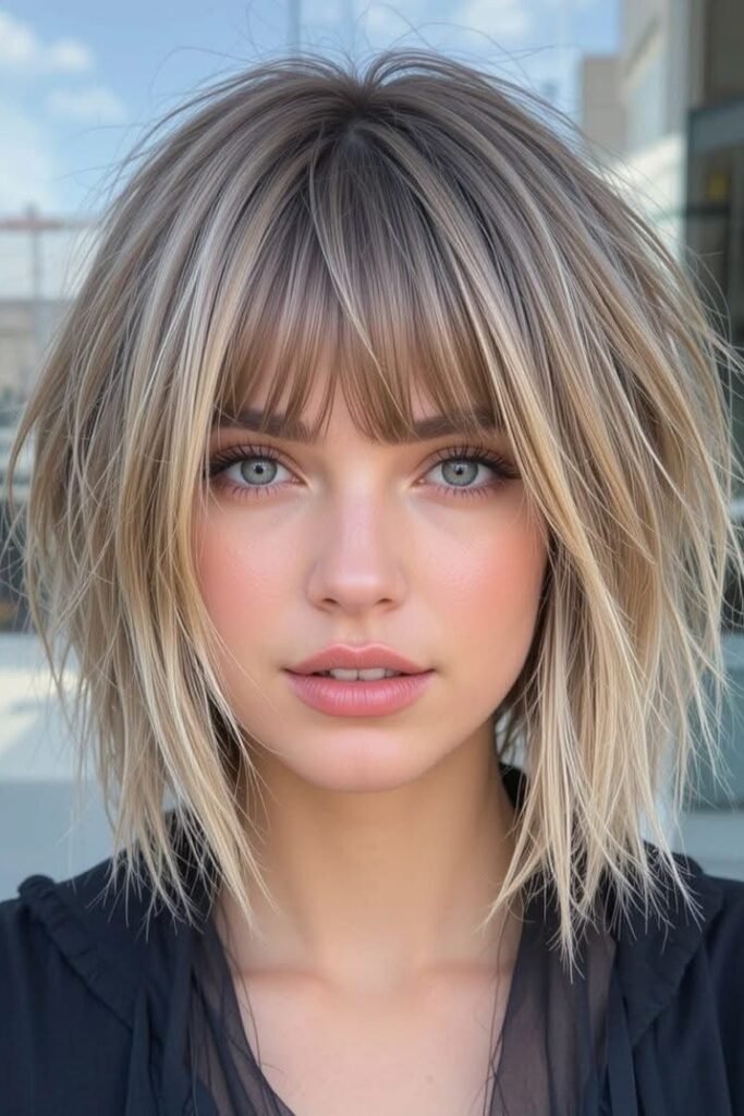 Choppy Bob with Full Bangs