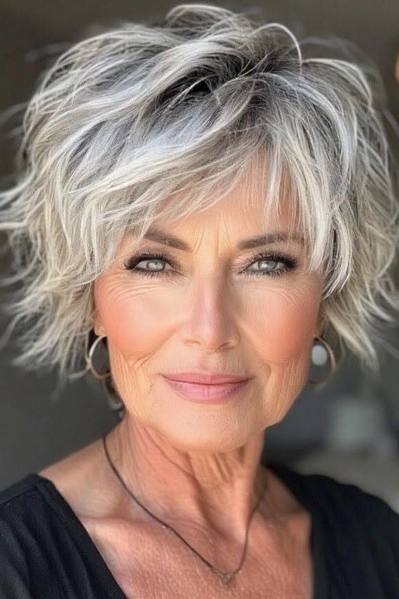 Choppy Shag Cut with Feathered Bangs
