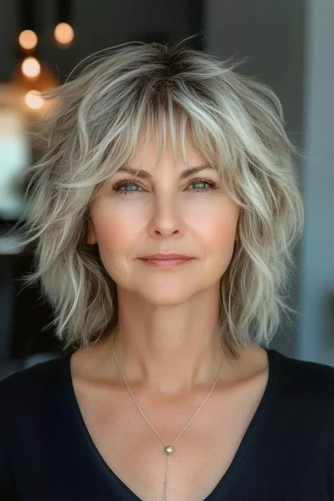 Choppy Shag Cut with Wispy Bangs
