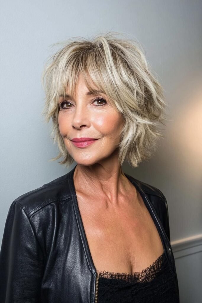 Choppy Textured Bob with Piece-y Bangs