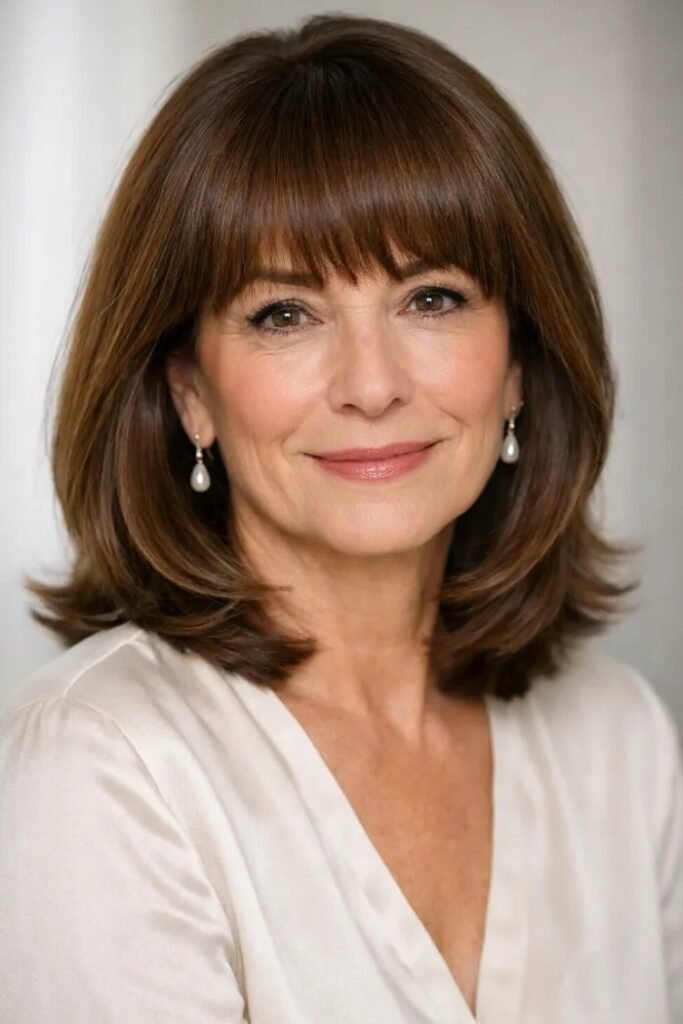 Classic Layered Bob with Straight Bangs
