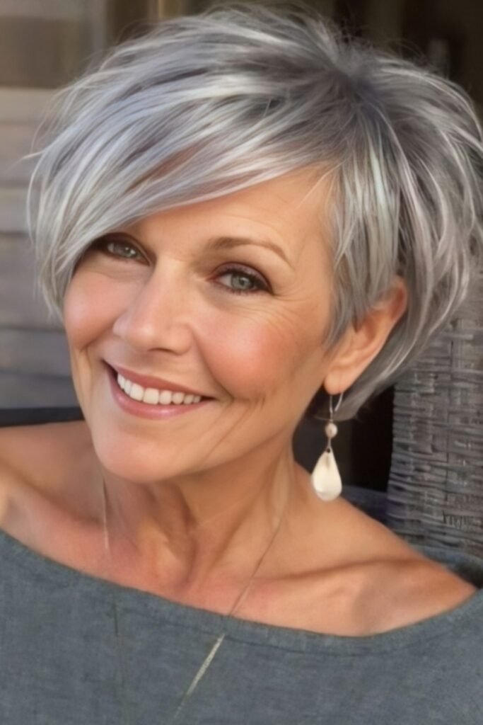 Classic Silver Bob with Inward-Curved Layers