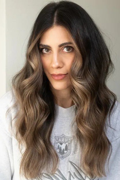 Dark Copper Blonde Balayage