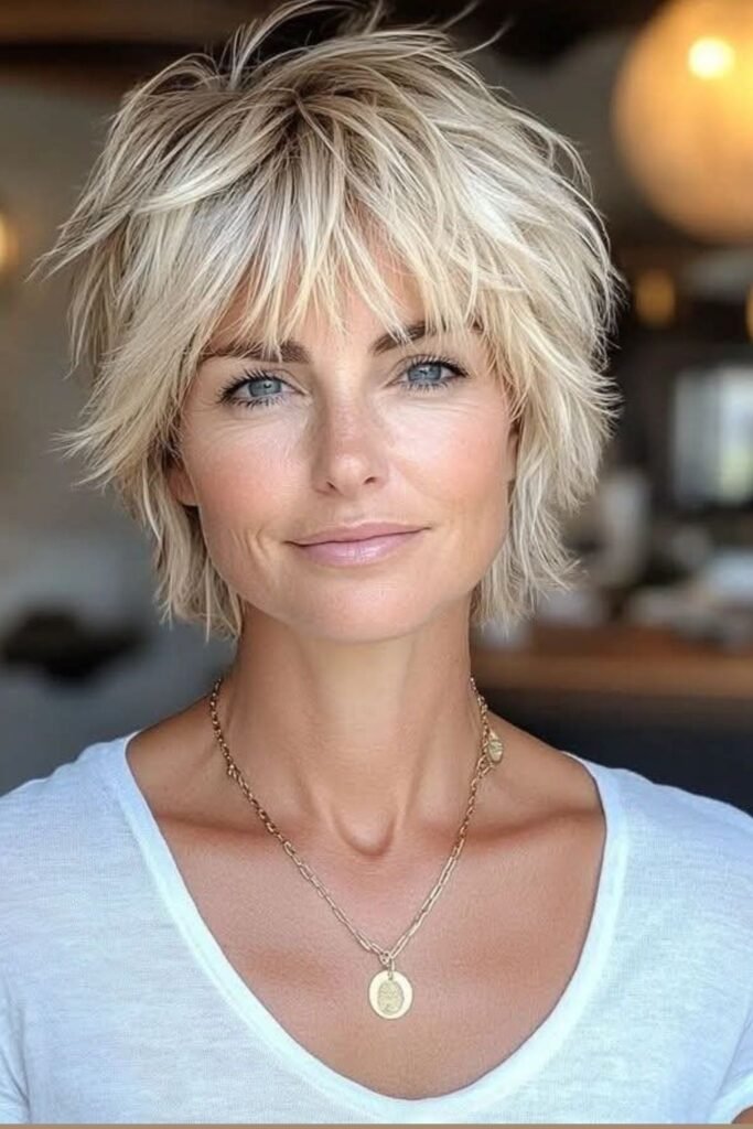 Feathered Choppy Cut with Wispy Bangs
