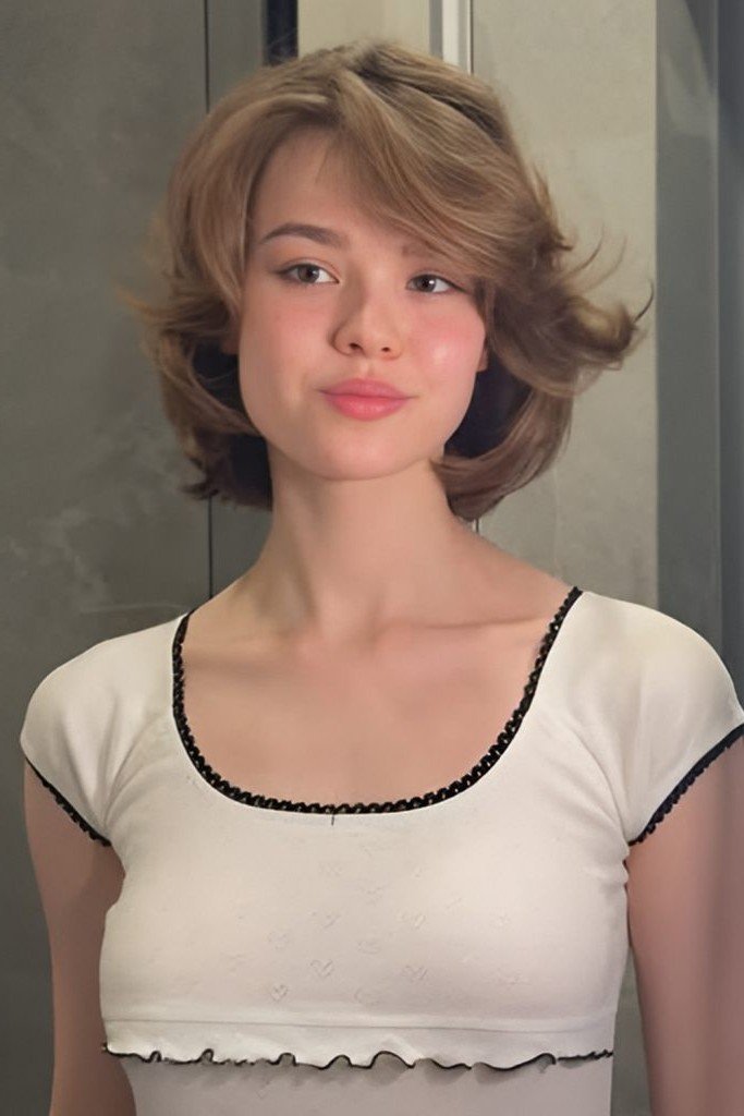 Fluffy Layered Bob with Side-Swept Volume