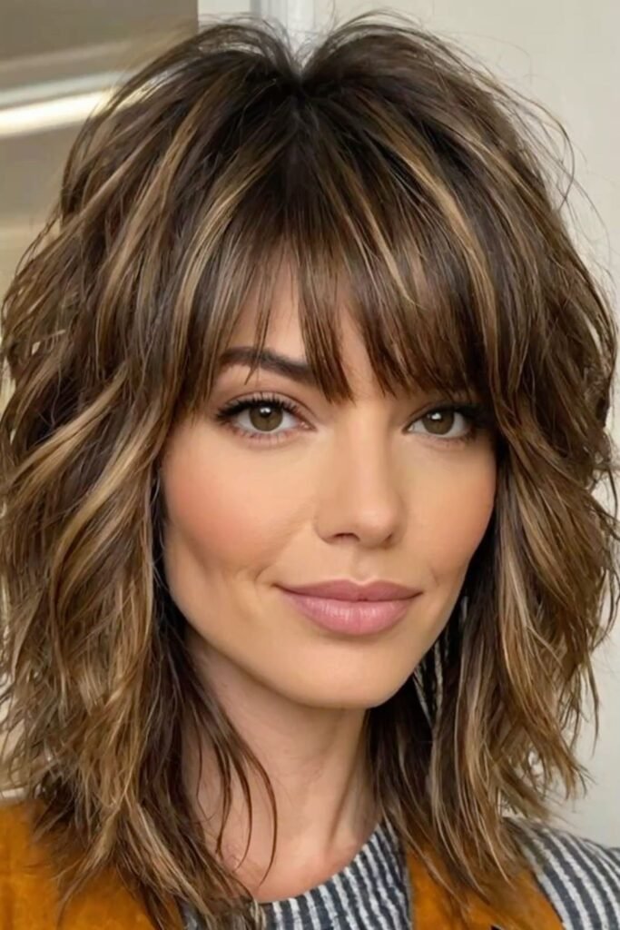 Highlighted Brown Shag with Layered Texture