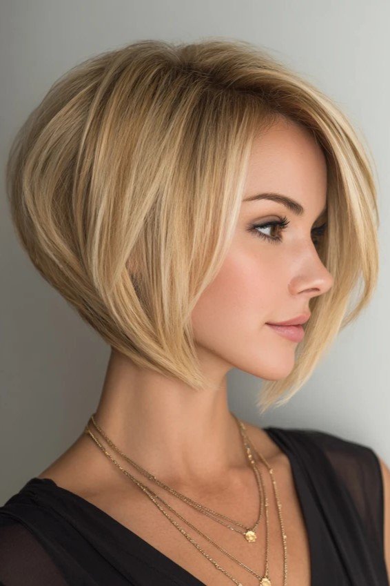 Layered Blonde Bob with Side-Swept Volume