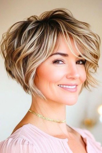 Layered Blonde Bob with Soft Face-Framing Highlights