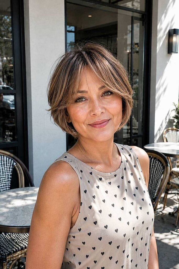 Layered Bob with Face-Framing Highlights
