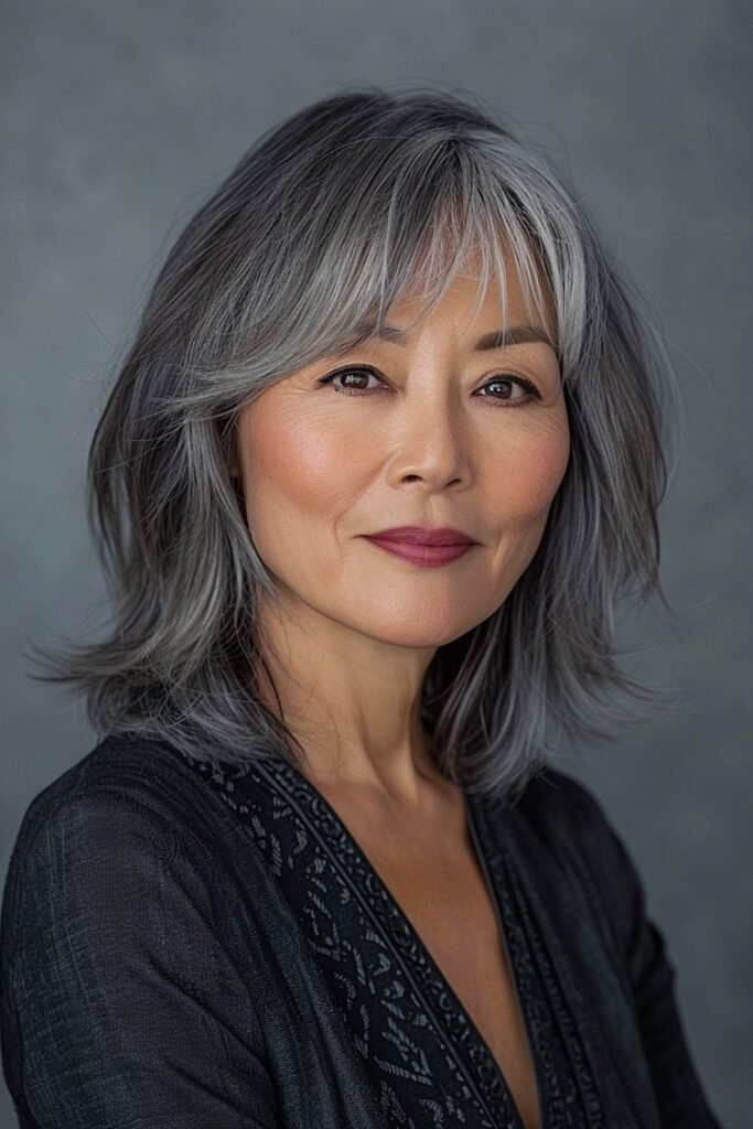 Layered Bob with Soft Bangs