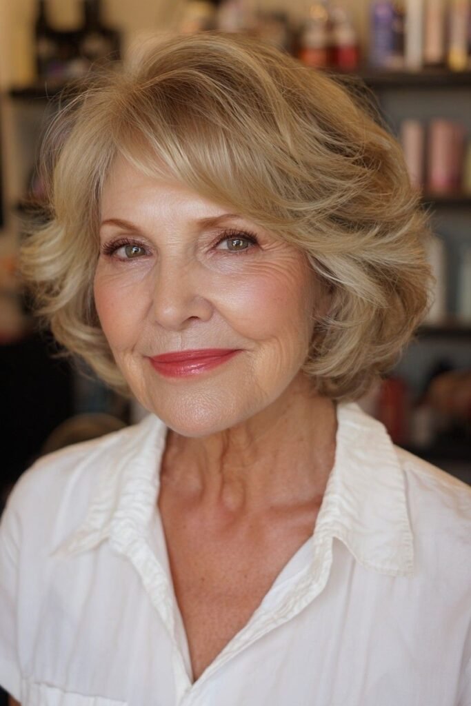 Layered Bob with Soft Volume and Side-Swept Bangs