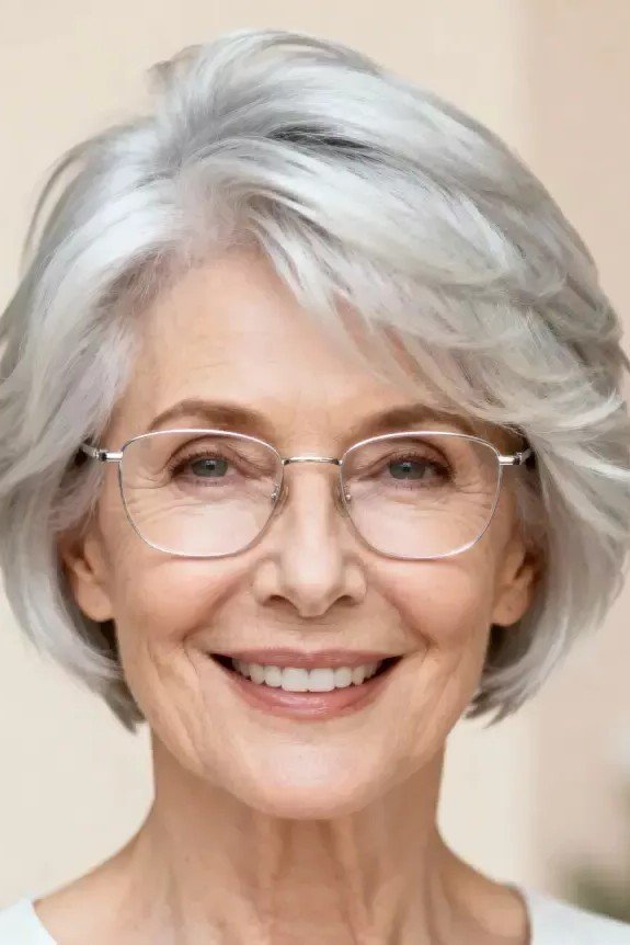 Layered Bob with Volume and Glasses