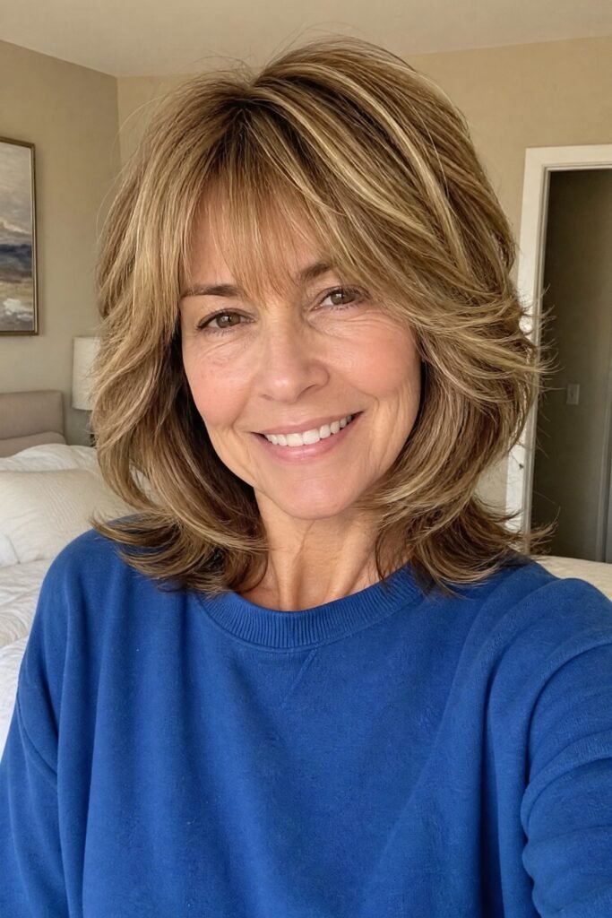 Layered Shaggy Bob with Bangs