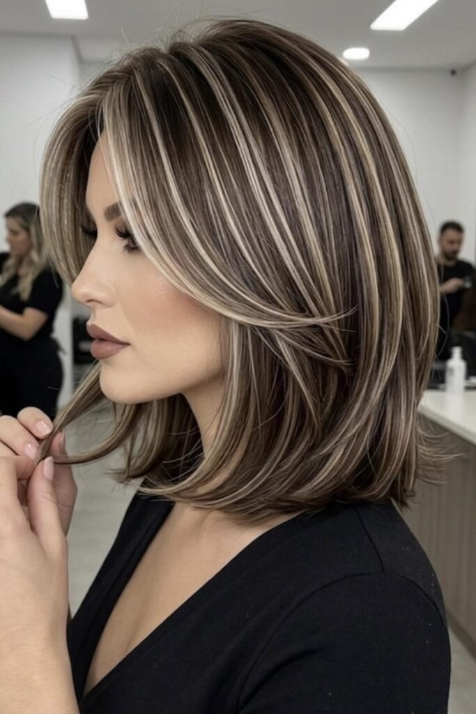 Layered Short Bob with Dimensional Blonde Highlights