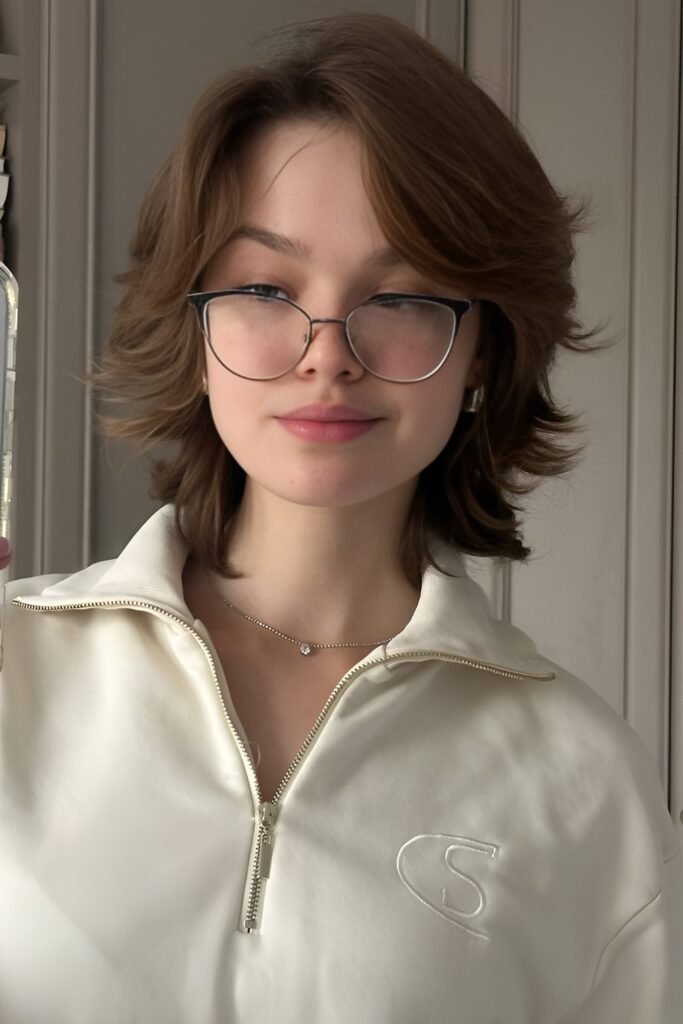 Layered Voluminous Bob with Side-Swept Bangs