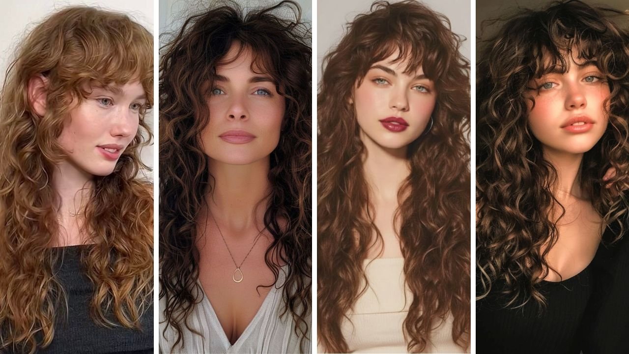 20 Long Curly Shag with Bangs Styles That Celebrate Your Natural Curls