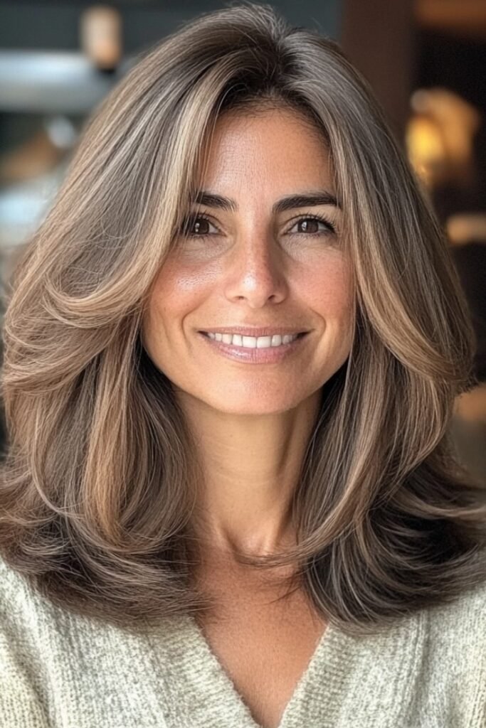 Long Layered Hair with Face-Framing Highlights