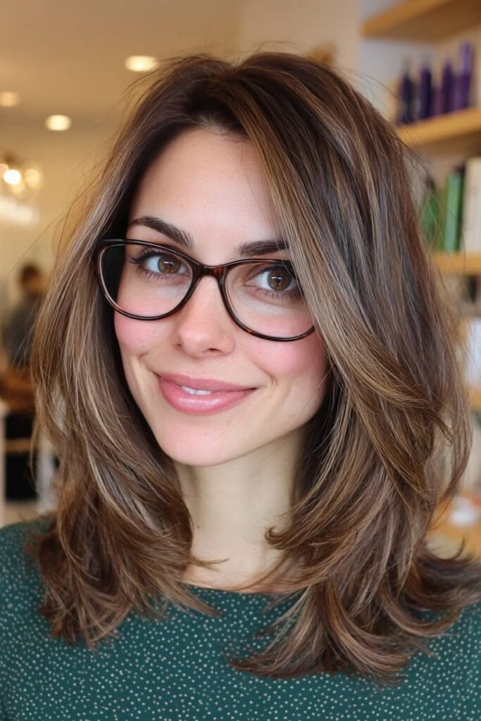 Long Layered Hair with Face-Framing Highlights