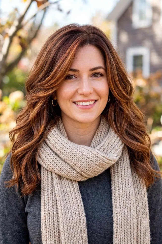 Long Layered Hair with Face-Framing Highlights
