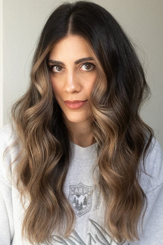 Long Layered Hair with Face-Framing Highlights