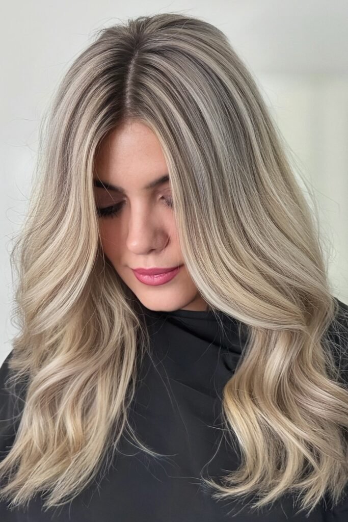 Long Layered Hair with Face-Framing Highlights